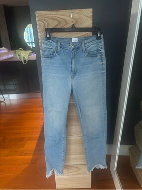 Jonathan Simkhai Light Blue High-Rise Skinny Jeans with Raw Hem